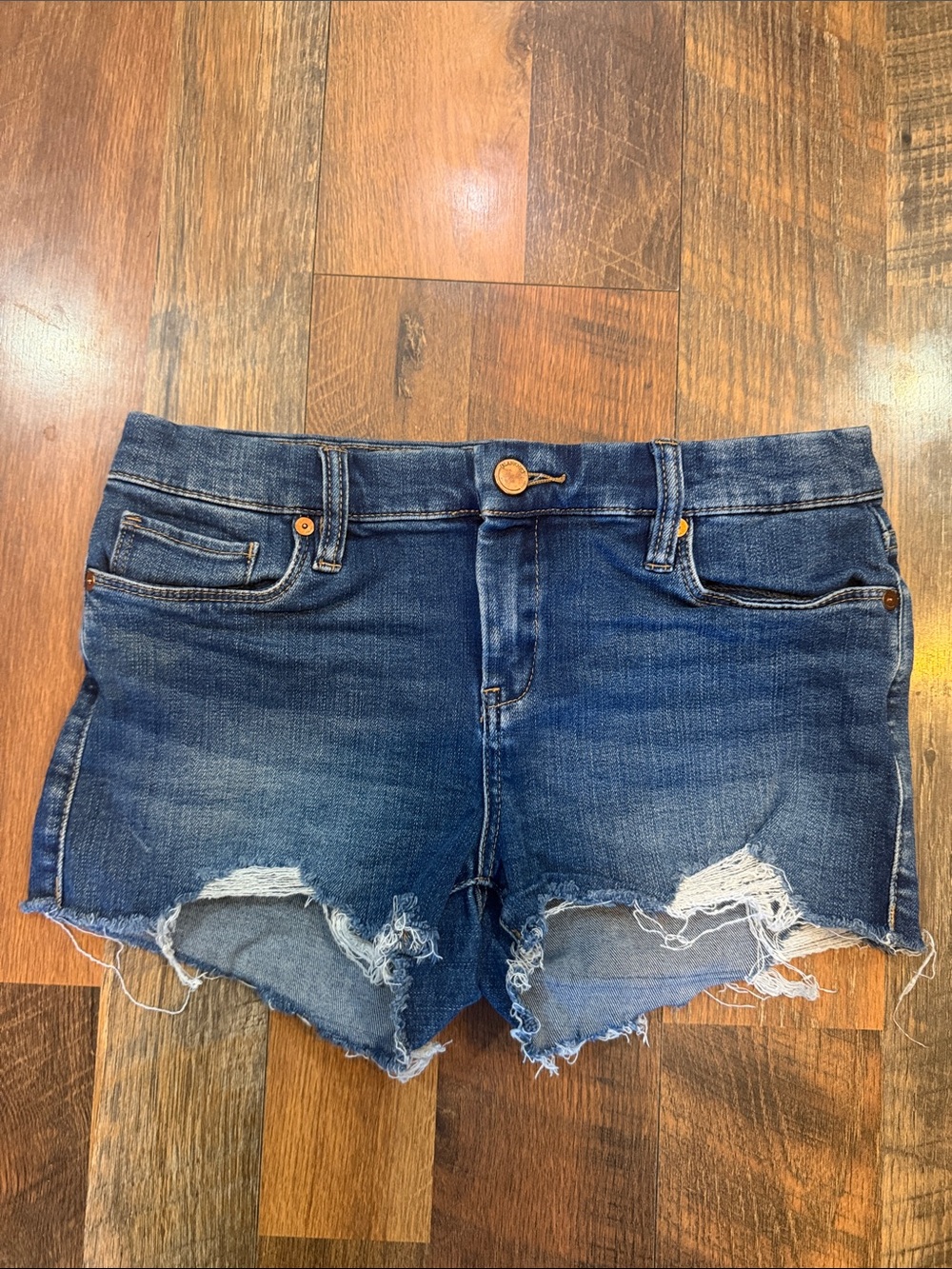 Blank NYC Dark Blue Distressed Denim Cutoff Shorts 26 (4550)